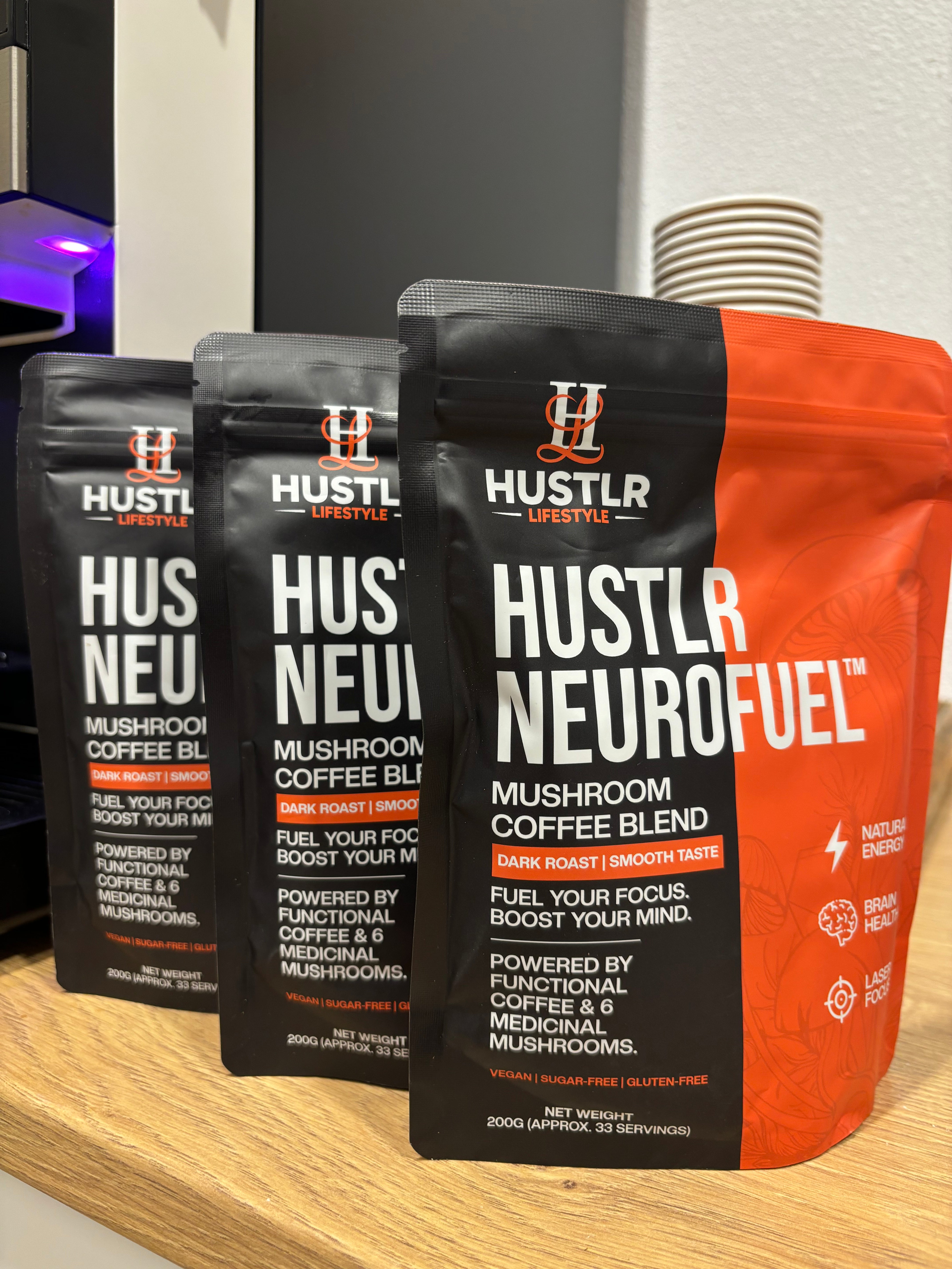 Hustlr NeuroFuel™ – Mushroom Coffee Blend