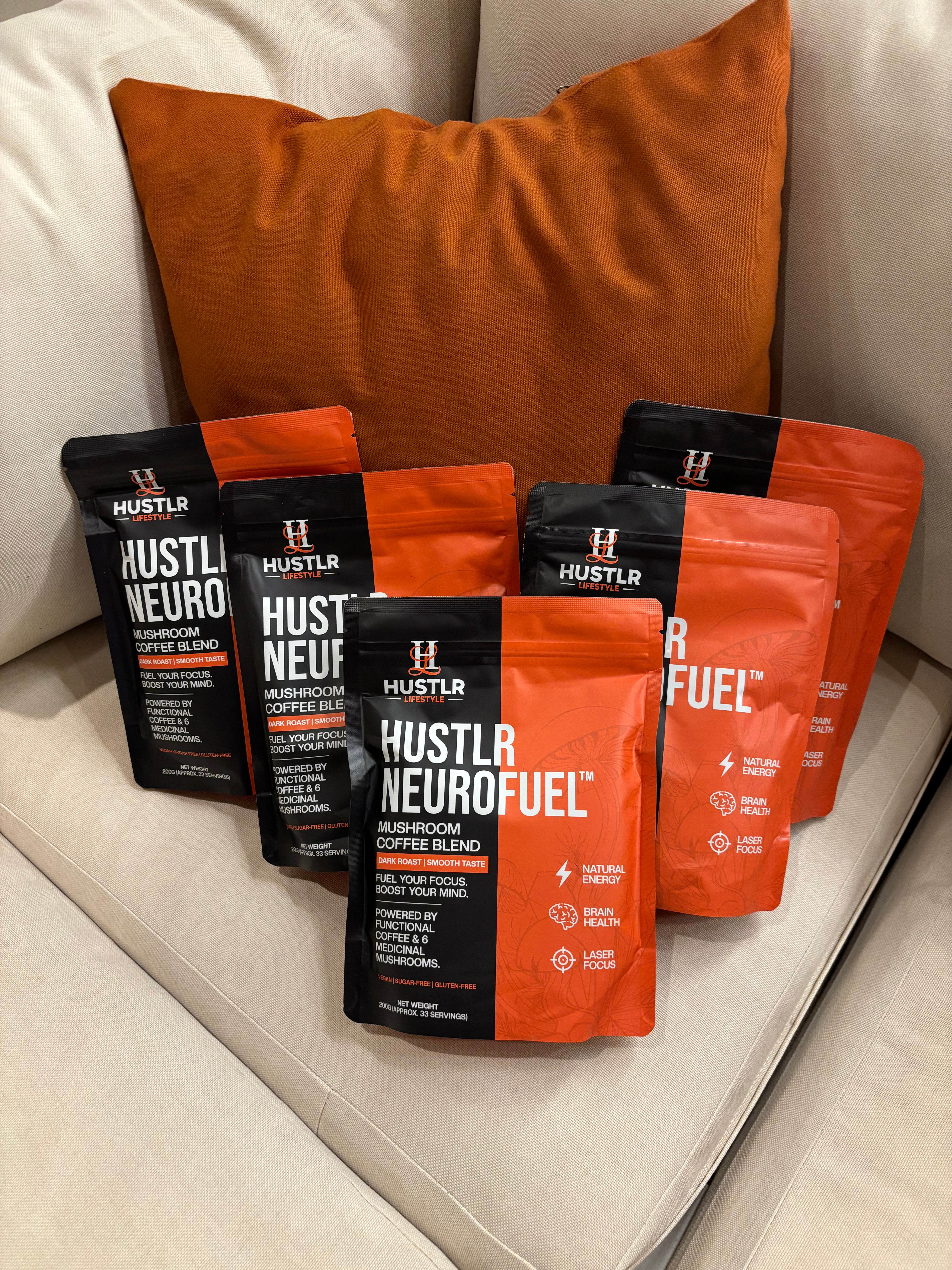 Hustlr NeuroFuel™ – Mushroom Coffee Blend