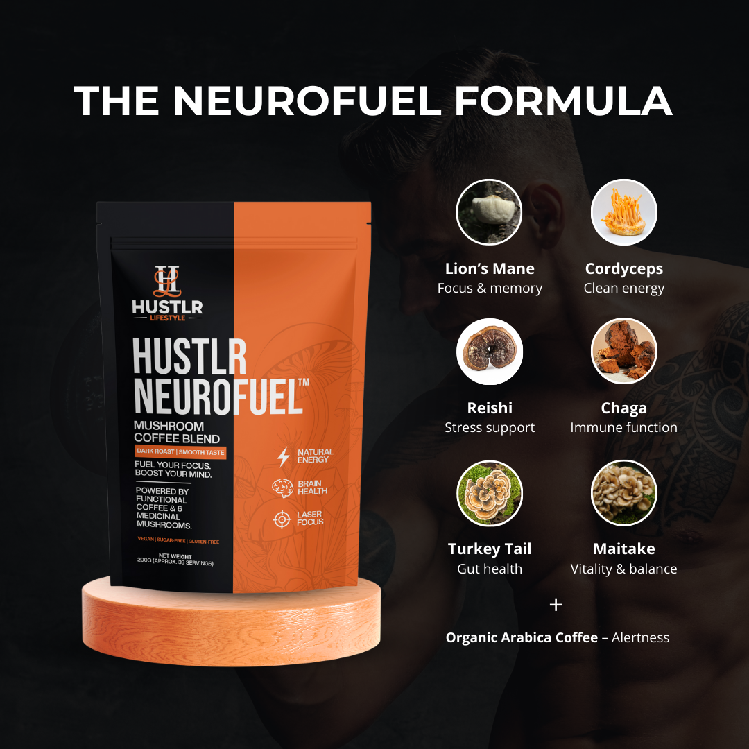 Hustlr NeuroFuel™ – Mushroom Coffee Blend