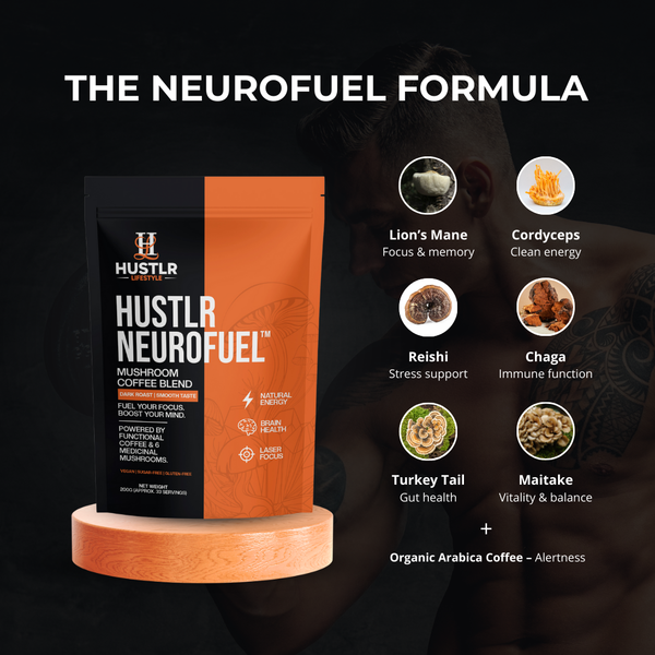 Hustlr NeuroFuel™ – Mushroom Coffee Blend