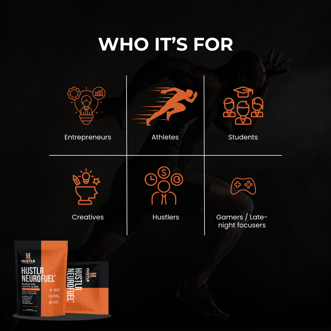 Hustlr NeuroFuel™ – Mushroom Coffee Blend